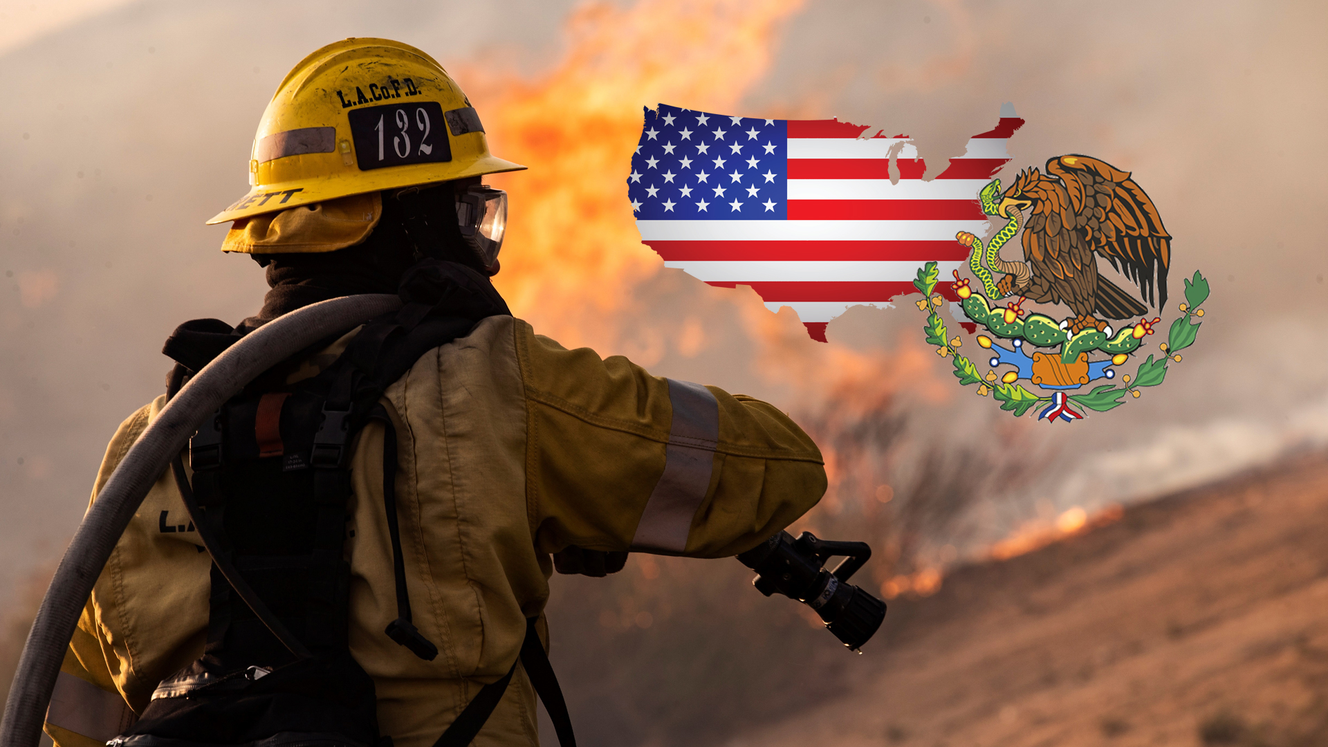 Bomberos mexicanos unen fuerzas para enfrentar incendios en Los Ángeles