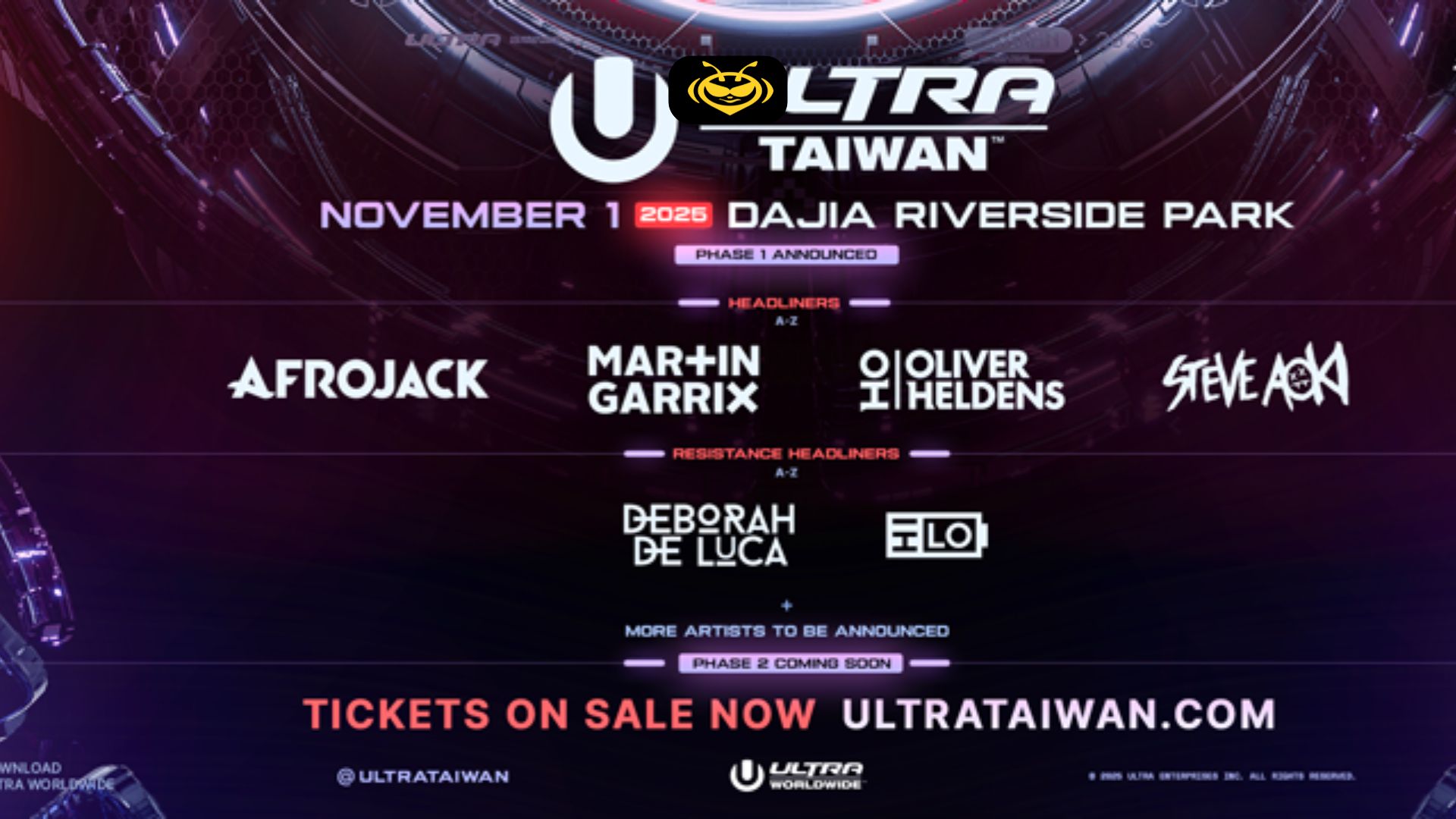 Ultra Taiwan 2025 será solo un día, pero el line up ya es legendario